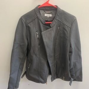 Calvin Klein Grey Faux Leather Jacket